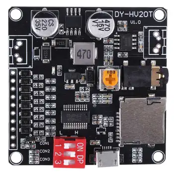 DY-HV20T 12 В/24 В, Блок питания 10 Вт/20 Вт, Поддержка модуля воспроизведения голоса -Музыкальный плеер MP3 с SD-картой для