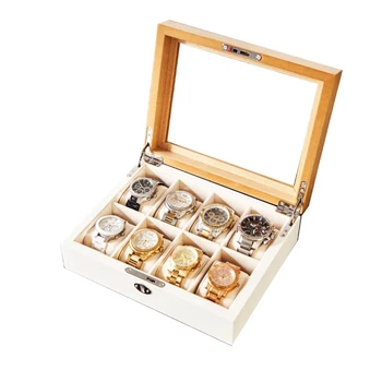 Коробка для часов в японском стиле, коробка для хранения, деревянная шкатулка для ювелирных изделий, браслет, простая коробка для часов с замком, коробка для часов, коллекционная коробка