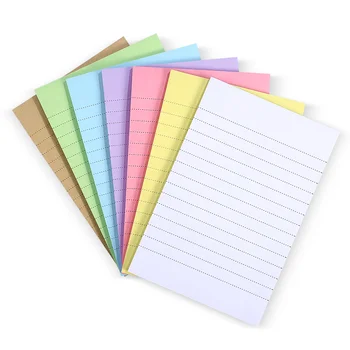 Блокноты с самоклеющимися записными книжками, бумажные наклейки для заметок ярких цветов, блокноты в поперечную полоску