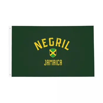 Флаги Ямайки из Негрила Двусторонний баннер для помещений и улицы Ямайский флаг Подвесное украшение из полиэстера 90x150 см