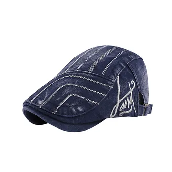 Универсальная высококачественная полосатая кепка с козырьком, мужская выстиранная джинсовая ткань, Старая весенне-осенняя молодежная шапка для отдыха Casquett