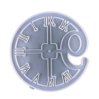 Цифровые часы, настенные силиконовые формы для гостиной, круглые часы, настенные хрустальные формы из эпоксидной смолы