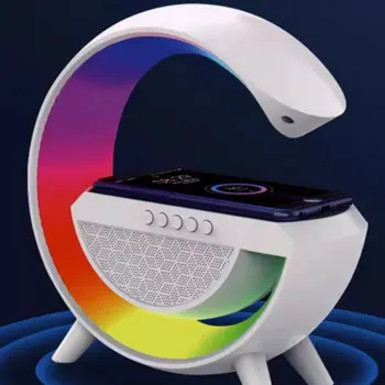 Big G Smart Light Светодиодное беспроводное зарядное устройство Bluetooth Динамик Будильник Атмосферный Свет Белый Шум Свет для сна
