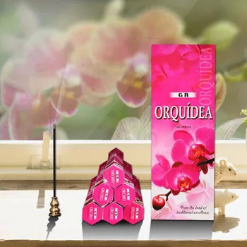 Аромат ароматической палочки с натуральным ароматом орхидеи, хороший аромат, большая коробка индийских благовоний для йоги, расслабляющий освежающий воздух, домашний аромат