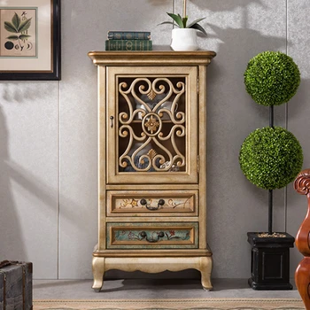 Шкаф для хранения из массива дерева в американском стиле в стиле ретро, комбинированная мебель в европейском стиле, Настенный шкаф для хранения