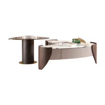 Мраморный журнальный столик, приставной столик для дивана, мини-журнальный столик в минималистичном стиле для дома