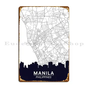 Металлическая табличка Manila Metro Manila, декор стен кинотеатра, кухонная вечеринка, Жестяная вывеска на заказ, плакат