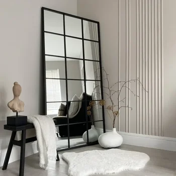 Современная минималистичная квадратная настенная мебель для помещений с зеркалами в полный рост