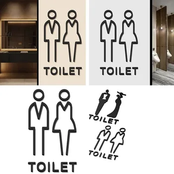 Креативный Туалетный Знак Дверные Таблички Мужчины Женщины Wc Вывески Для Торгового Центра Офисные Здания Домашние Дверные Таблички Напоминание Акрил