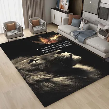 Львиный Ковер 3D Lion Wolf Area Carpet, Ковер Для гостиной, Спальни, Дверной Коврик, Украшение Кухни, Детский Нескользящий Коврик Для пола