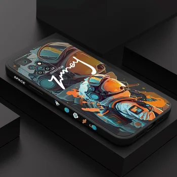 Карманный Чехол Для Телефона Astronaut Для Xiaomi Redmi 12 12C 10 10C 10A 9 9T 9A A1 Pro Plus 4G 5G Жидкий Силиконовый Чехол
