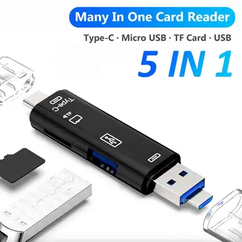 Устройство чтения карт памяти 5-В-1 USB 3.0 Type-C TF Card Reader Micro USB3.0 Type-C3.1 TF Адаптер для карт памяти Портативных ПК Устройство чтения карт памяти