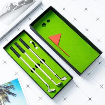 Роскошный набор шариковых ручек для гольфа, настольный Мини-гольф, Зеленая Металлическая ручка, Персонализированный Логотип, Имя, подарок для учителя, Школьные принадлежности