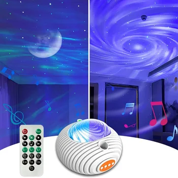 14 Цветов Светодиодный Проектор Galaxy Bluetooth Музыкальный Динамик Проекционная Лампа Aurora С Дистанционным Управлением Ночник Для Спальни Детская Лампа Для Сна