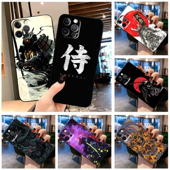 Чехол для телефона samurai Ninja для Apple iPhone 14 13 12 11 SE XS XR X 7 8 6 mini Plus Pro MAX 2020, черный чехол