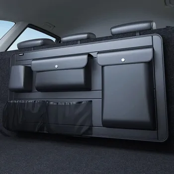 Автомобильный ящик для хранения на заднем сиденье, 5 сумок, органайзер для багажника, Многофункциональные органайзеры для спинки автокресла из искусственной кожи с сумкой, коробка-органайзер для багажника автомобиля