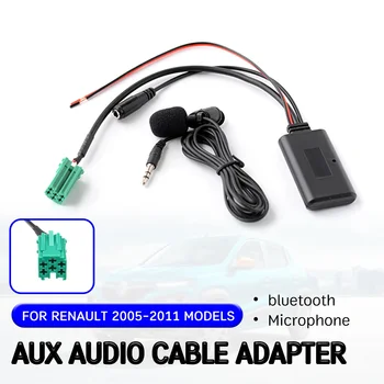 Кабель-адаптер Bluetooth Aux-приемника с микрофоном, Интерфейс Aux головного устройства для Renault Clio, Kangoo, Megane 2005-2011