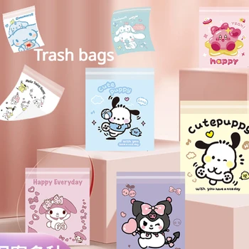 Аниме Kawaii Sanrio Hello Kitty Cinnamoroll Kuromi Мешки Для мусора В Милом Мультяшном Стиле Портативный Автомобильный Мешок Для Мусора Домашний Настольный Мешок Для мусора