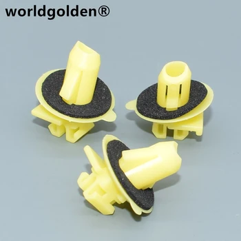 worldgolden 100шт пластиковые крепежные детали POM Желтый Фиксатор для Toyota # 75882-60010 7588260010
