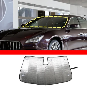 Для Maserati Quattroporte 2017-2022 алюминиевая фольга серебристый автомобильный стайлинг переднее стекло автомобиля защита от ультрафиолета солнцезащитный козырек автомобильные аксессуары