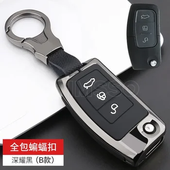 Модный Сплав Складной Ключ Чехол для Автомобильных Ключей Ford Fiesta Focus 2 Ecosport Kuga Escape Falcon B-Max C-Max Eco Sport Galaxy