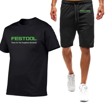 Летняя новинка 2023 Festool Для мужчин, девятицветная футболка с короткими рукавами, простой повседневный модный удобный костюм на заказ