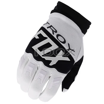 Перчатки для мотокросса Troy Fox 360 Race MX Enduro MTB DH Для езды на велосипеде, Белые/черные Перчатки
