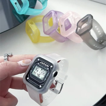 Силиконовый Ремешок Для Apple Watch Band 40 45 мм 44 41 38 мм 42 мм Спортивный Ремень Ремешок Для часов iWatch серии 5 4 3 2 SE 6 7 Резиновый Браслет