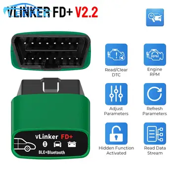 Автомобильные Диагностические Инструменты Bluetooth-Совместимый 4,0 WIFI Считыватель кода J2534 ELM327 OBD 2 Сканер Для FORScan vLinker FD + V2.2