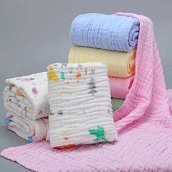 Шестислойное Детское полотенце из чистого хлопка, плед с просушкой, Детское полотенце, Плиссированное одеяло, облегающее одеяло, приятное для кожи, Дышащее