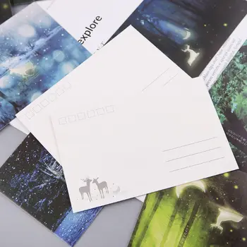 30 шт. винтажных светящихся открыток, светящихся в темноте, с изображением животных из леса, Поздравительный челнок